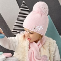 Detské čiapky zimné - dievčenské so šálikom - model - 2/719